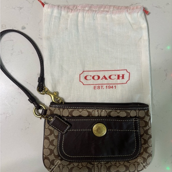Coach Handbags - Coach Brown Wristlet Bag